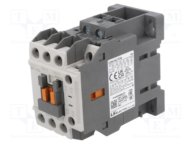 Contactor: 3-pole; NO x3; Auxiliary contacts: NO + NC; 110VAC; 18A