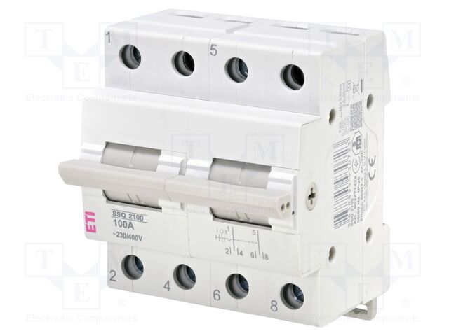 Mains-generator switch; Poles: 3; 230/400VAC; 63A; IP20