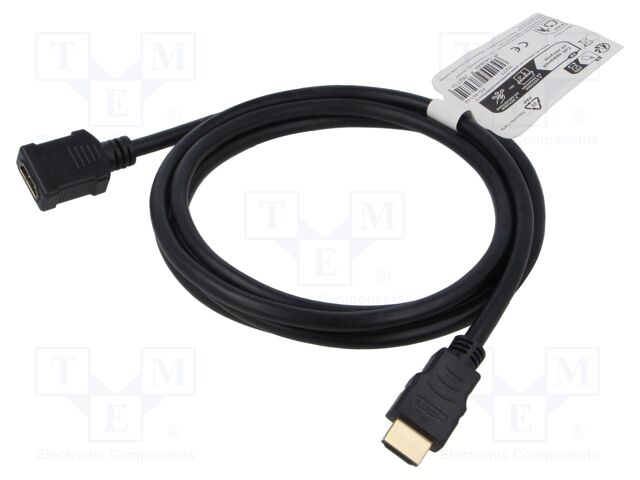 Cable; HDMI socket,HDMI plug; PVC; 3m; black; HDCP 2.2,HDMI 2.1