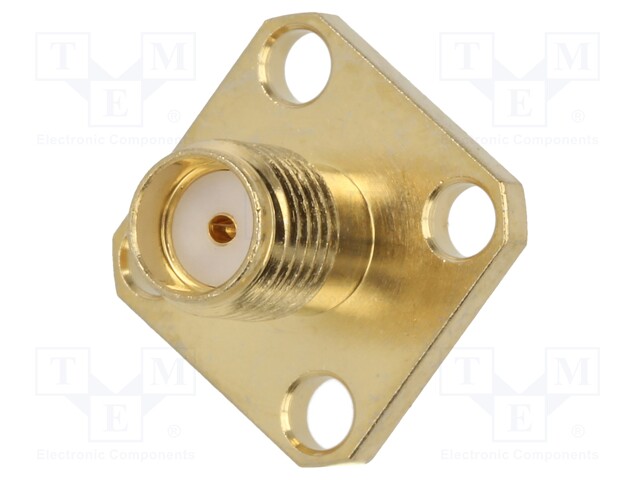 Socket; SMA; female; straight; soldering; for panel mounting