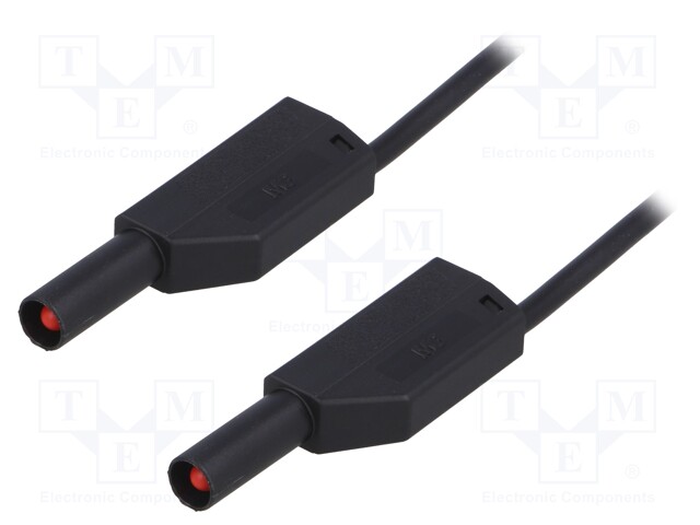 Test lead; PVC; 0.5m; black; 19A; 1kV; Cond.cross sec: 1mm2