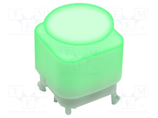 Switch: keypad; SPST; 0.03A/28VDC; LED; green; THT; Leads: for PCB
