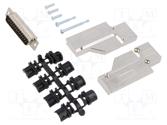 D-Sub; PIN: 25; plug; male; for cable; angled 90°; soldering