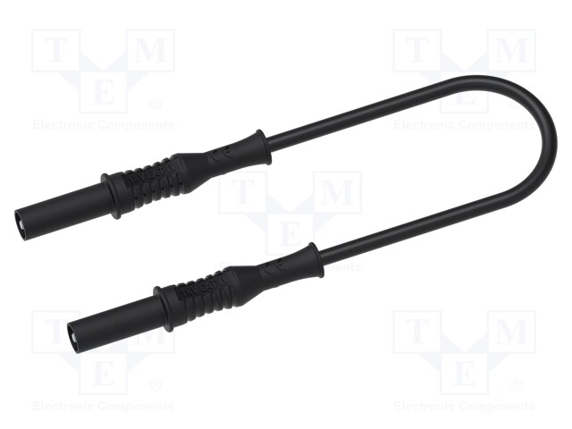 Test lead; 12A; banana plug 4mm,both sides; insulated; Len: 1m