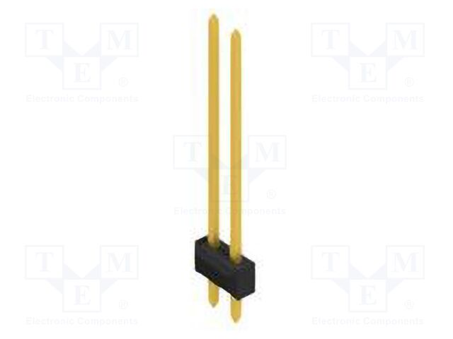 Connector: pin strips; pin header; male; PIN: 2; 2.54mm; THT; 2x1