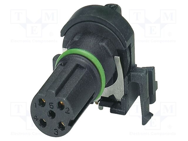 Connector: M12; contact insert; PIN: 4; 250V; angled; IP67; THT; 4A