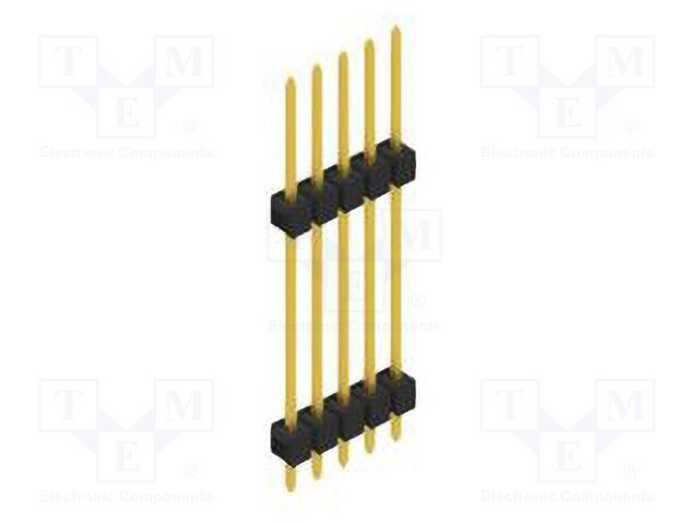 Connector: pin strips; pin header; male; PIN: 5; 2.54mm; THT; 1x5