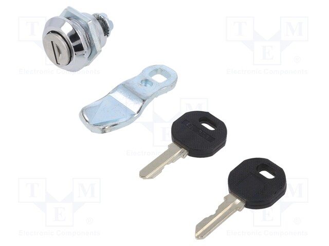 Lock; cast zinc; 14mm; Body: black