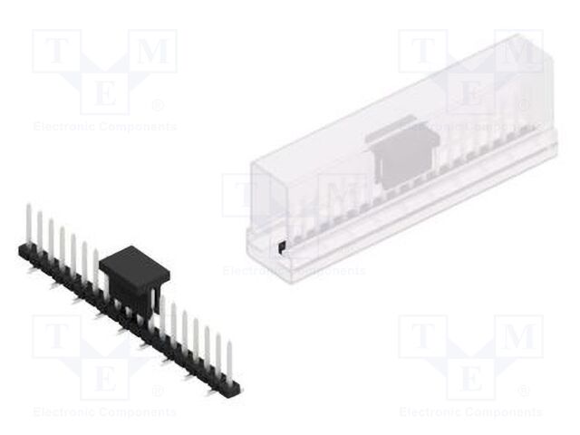 Connector: pin strips; pin header; male; PIN: 19; 2mm; SMT; 1x19