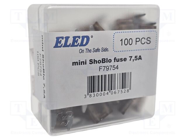 Fuse: fuse; 7.5A; 32VDC; automotive; 11.2mm; 11.2x4x17mm