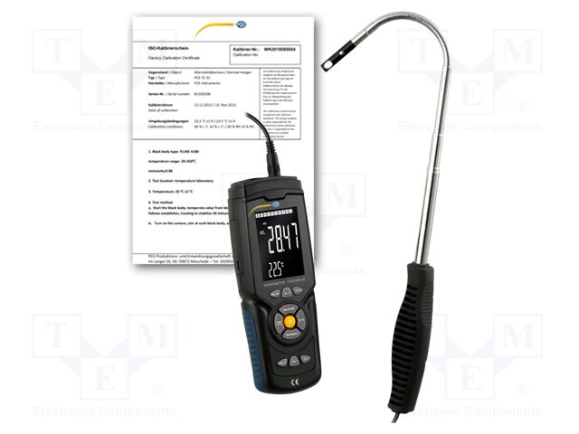 Thermoanemometer; LCD 3"; Velocity measuring range: 0.3÷30m/s