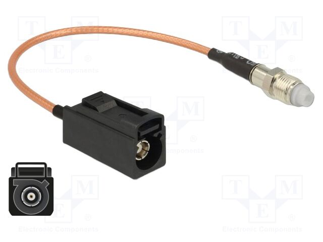 Cable; 200mm; Fakra A female,FME female; transparent; 50Ω