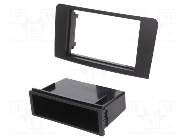 Radio mounting frame; Mercedes; 2 DIN; black