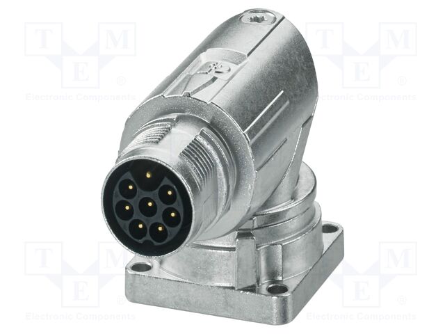 Connector: M17; socket; M17 PRO; PIN: 8; 630V; 14A; IP67; 7+PE; angled
