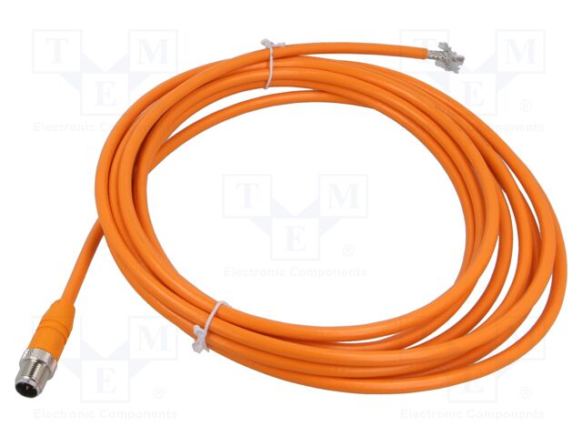 Connection lead; M12; PIN: 5; straight; 5m; plug; 60VAC; 4A; -25÷80°C