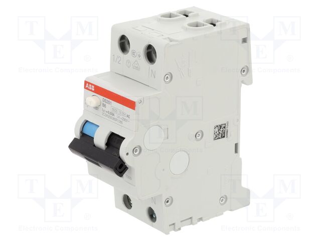 RCBO breaker; Inom: 6A; Ires: 30mA; Poles: 1+N; 230VAC; DIN; IP20