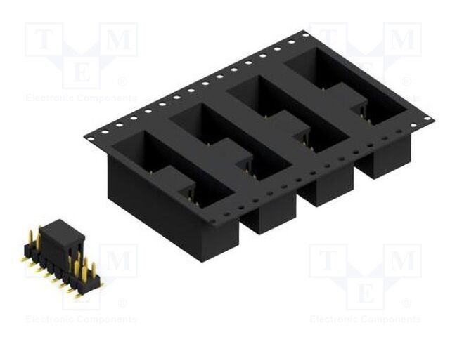 Connector: pin strips; pin header; male; PIN: 16; 2.54mm; SMT; 2x8