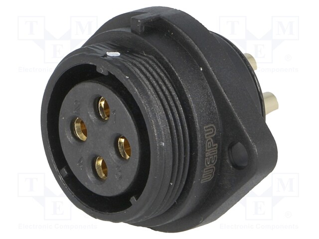 Socket; female; SP21; PIN: 4; IP68; soldering; 500V; 4mm2; 30A