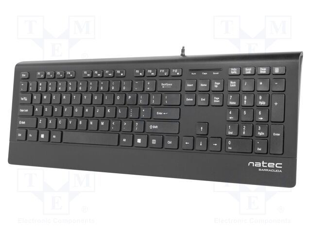Keyboard; black; USB A; wired,slim,US layout; Len: 1.8m