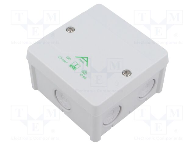Enclosure: junction box; X: 87mm; Y: 87mm; Z: 52mm; polypropylene PP