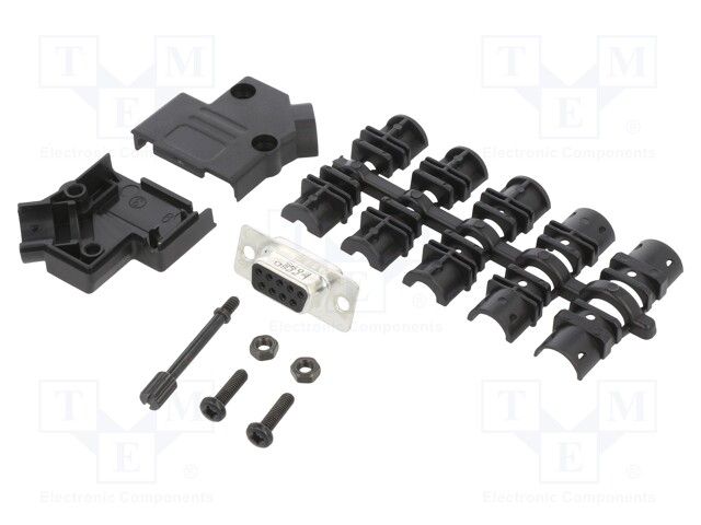 D-Sub; PIN: 9; female; unshielded; angled 45°; soldering; for cable