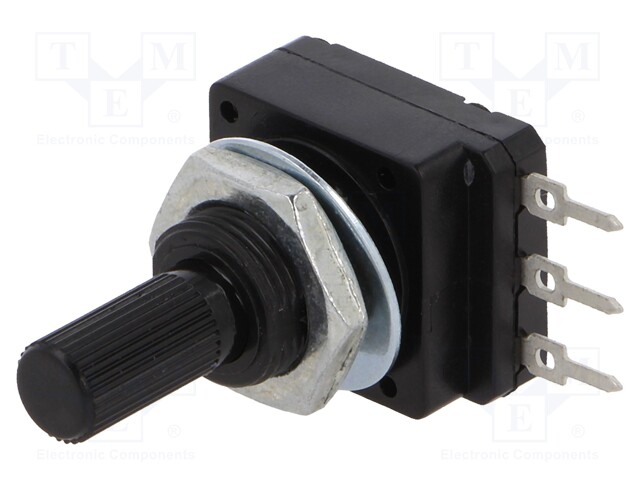 Potentiometer: shaft; single turn; 500kΩ; 60mW; PCB; 6mm; plastic