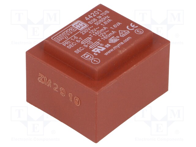 Transformer: encapsulated; 3.2VA; 230VAC; 12V; 12V; 133mA; 133mA