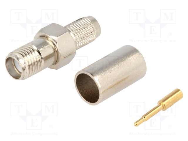 Plug; SMA; male,reverse; straight; 50Ω; H155; crimped; for cable