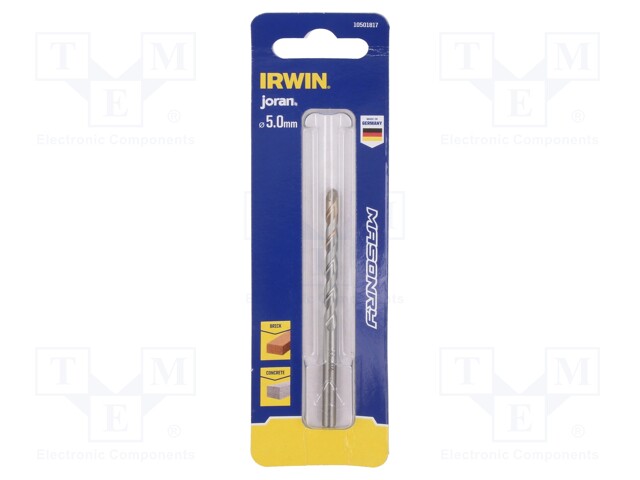 Drill bit; for concrete; Ø: 5mm; L: 90mm; cemented carbide; MASONRY