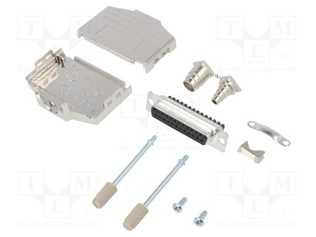 D-Sub; PIN: 25; female; shielded,metalized; straight; for cable