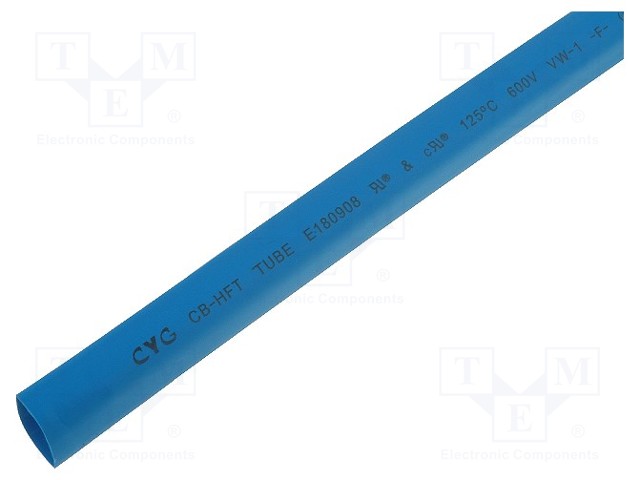 Heat shrink sleeve; glueless; 2: 1; 4.8mm; L: 1m; blue; polyolefine
