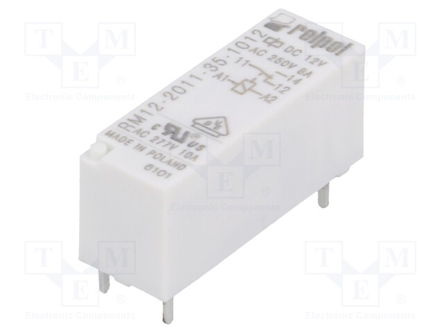 Relay: electromagnetic; SPDT; Ucoil: 12VDC; 8A/250VAC; 8A/24VDC