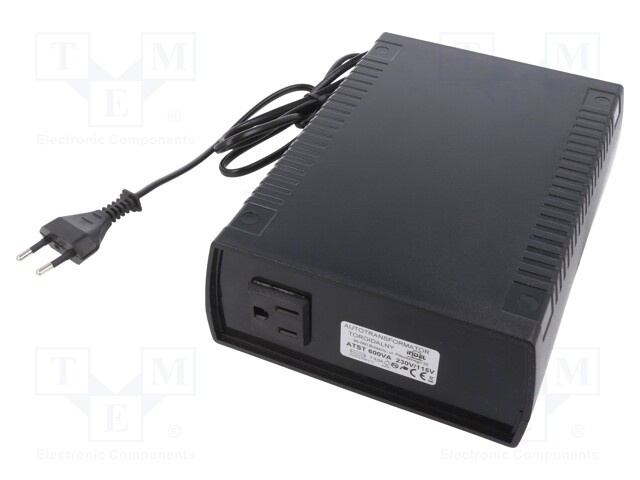 Autotransformer; 230VAC; Power: 600VA; Usec.1: 115V