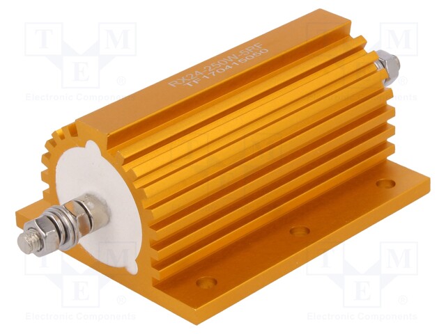 Resistor: wire-wound; with heatsink; screw; 5Ω; 250W; ±1%; 50ppm/°C
