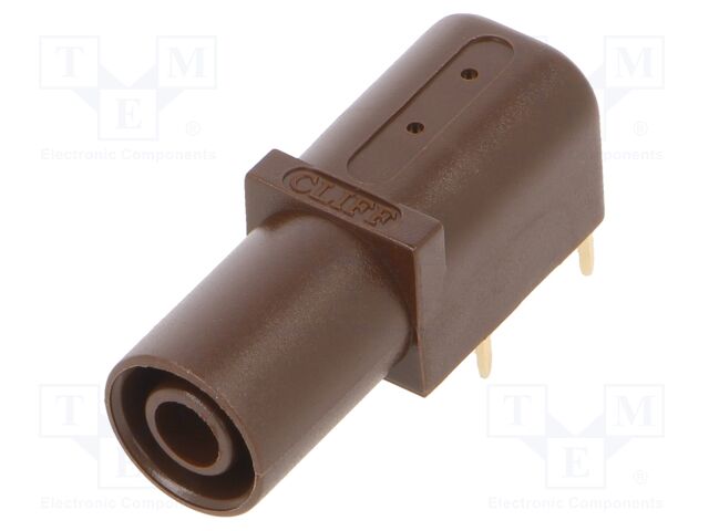 Connector: 4mm banana; socket; 24A; 33mm; brown; gold-plated