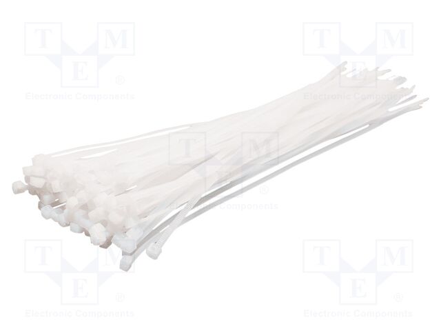 Cable tie; L: 200mm; W: 2.5mm; natural; polyamide; 100pcs; UL94V-2