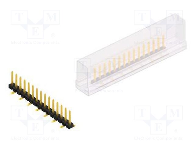 Connector: pin strips; pin header; male; PIN: 15; 2.54mm; SMT; 1x15