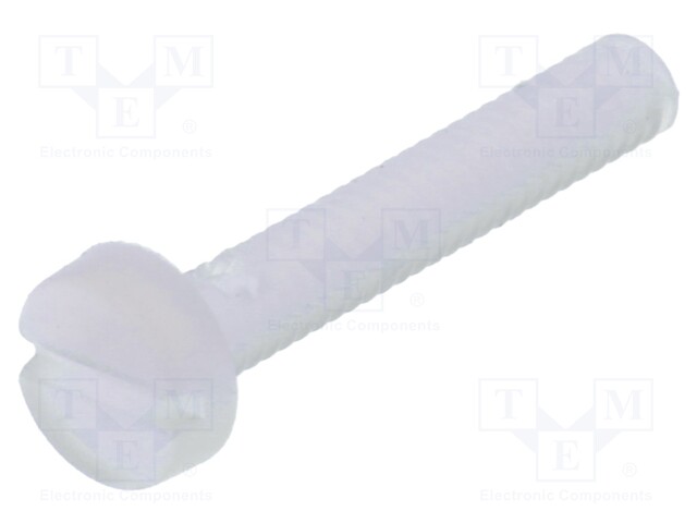 Screw; M2x12; 0.4; Head: cheese head; slotted; 0,6mm; polyamide