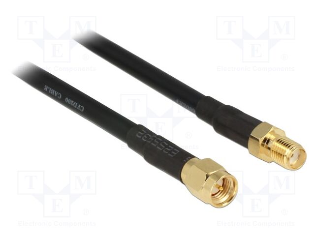 Cable; 900mm; SMA male,SMA female; black; Øcable: 4.8mm; 50Ω