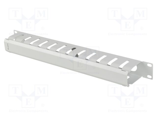 Cable organizer; 1U; grey; Standard: 19"