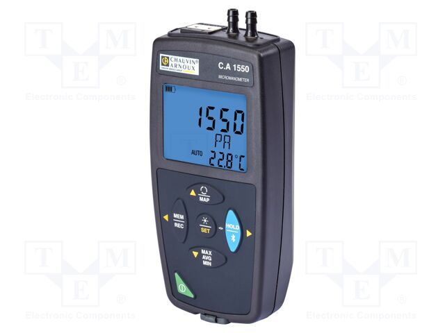 Manometer; LCD,with a backlit; 2÷60m/s; 0÷9999m3/s; -10÷60°C