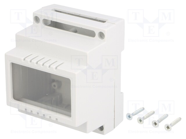 Enclosure: for DIN rail mounting; Y: 89mm; X: 69.7mm; Z: 64.7mm; ABS