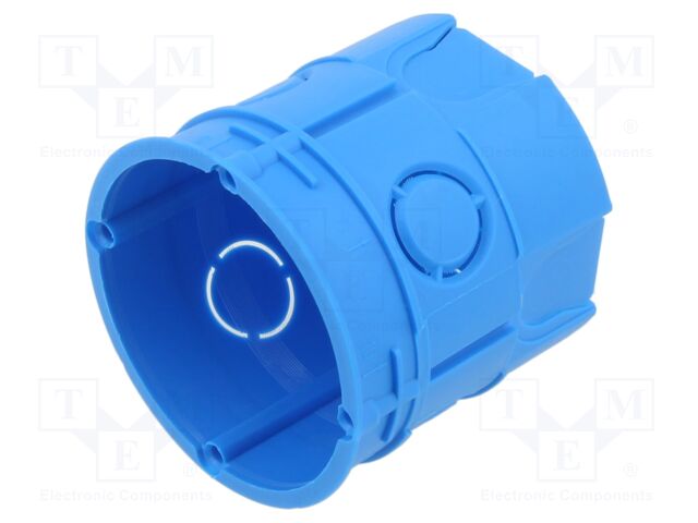 Enclosure: junction box; Ø: 63mm; plaster embedded; IP20; blue