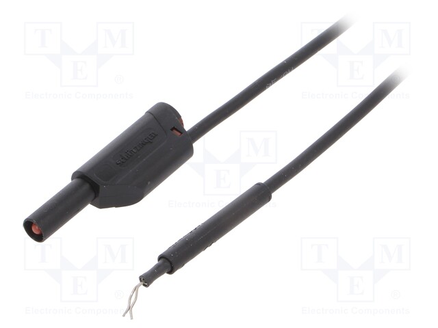 Test lead; PVC; 0.5m; black; 19A; Max contact res: 7mΩ