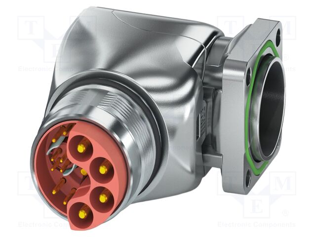 Connector: M23; socket; PIN: 15; crimped; angled; IP67