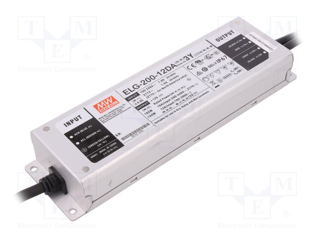 Power supply: switched-mode; Communication: DALI; LED; 192W; 12VDC
