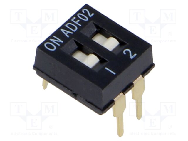 Switch: DIP-SWITCH; Poles number: 2; OFF-ON; -0.025A/24VDC; Pos: 2