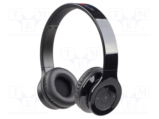 Bluetooth headphones with microphone; black; USB micro; 32Ω
