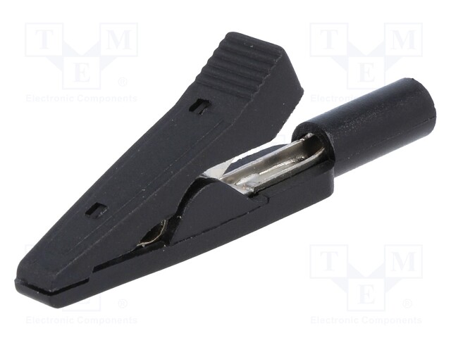 Crocodile clip; 10A; 60VDC; black; Overall len: 41.5mm