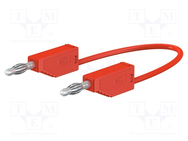 Test lead; PVC; 2m; red; 19A; 60VDC; Cond.cross sec: 1mm2; 30VAC